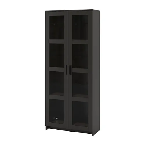 BRIMNES - 玻璃門櫃, 黑色, 80x190 公分 | IKEA 線上購物 - PE681617_S4