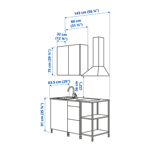 ENHET - kitchen, white/oak effect | IKEA Taiwan Online - PE824481_S4