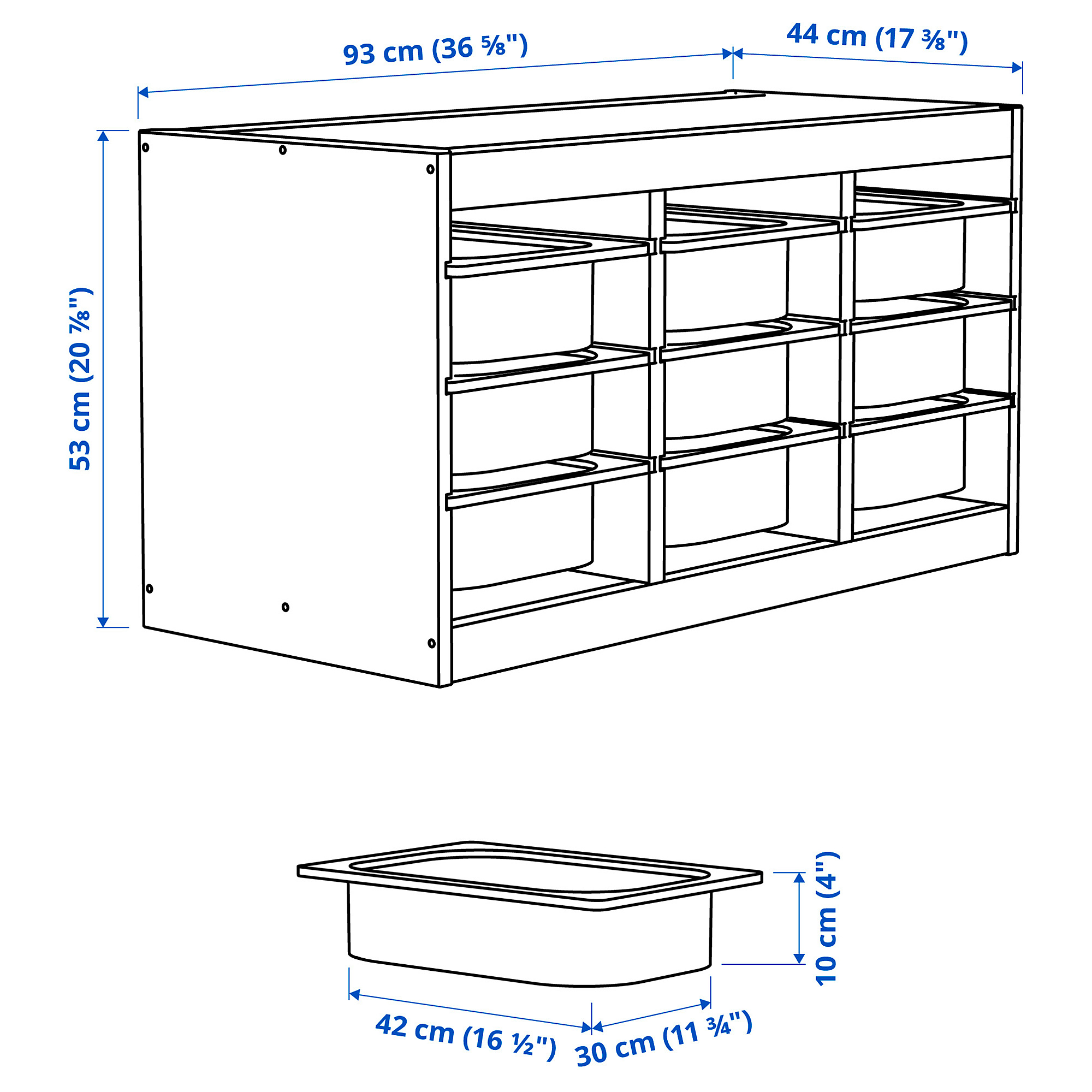 TROFAST storage combination with boxes