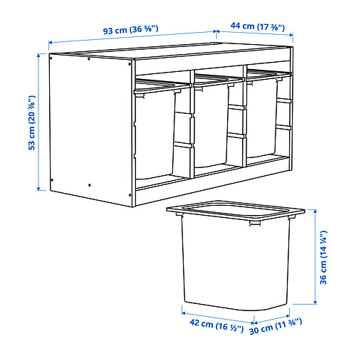 TROFAST storage combination with boxes