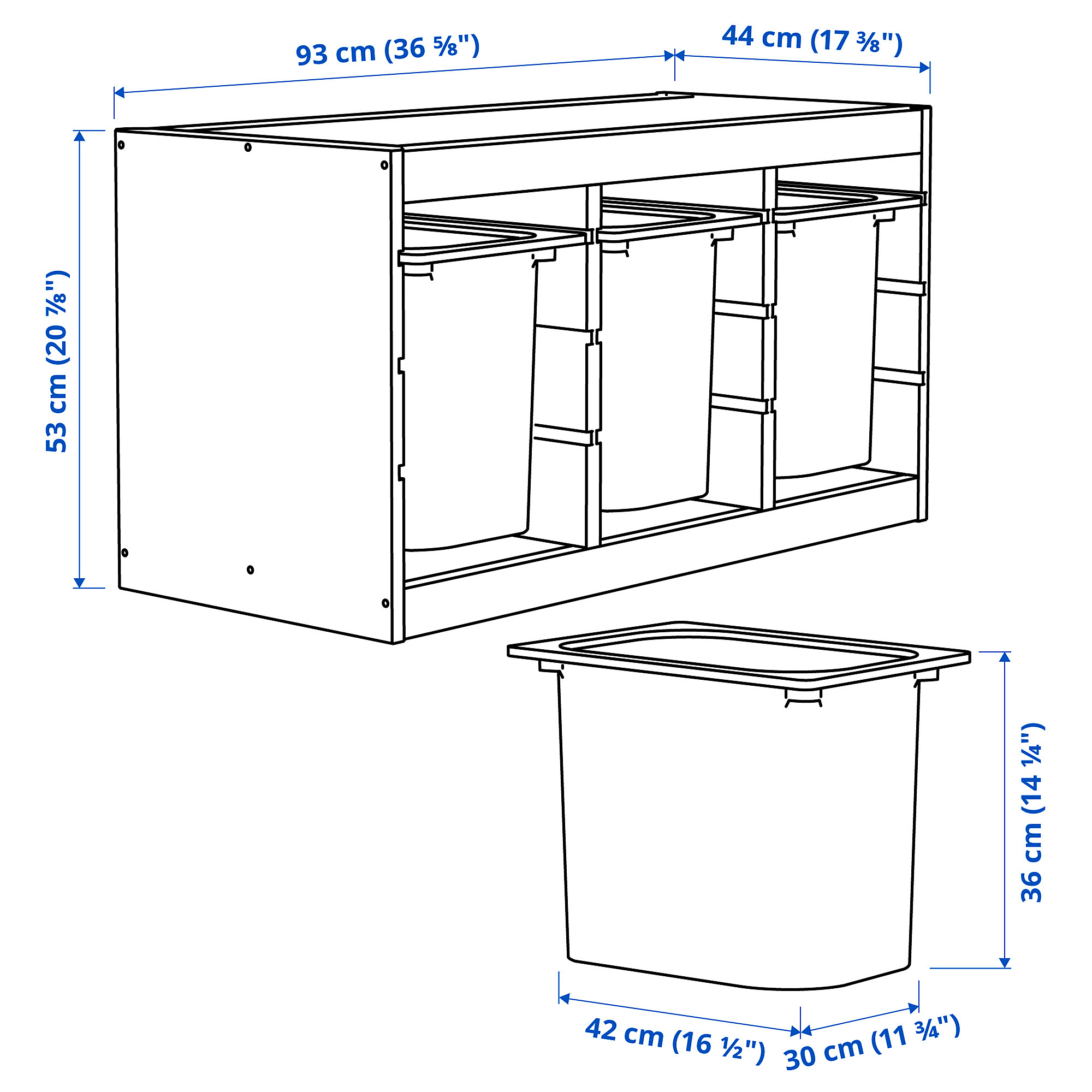 TROFAST storage combination with boxes