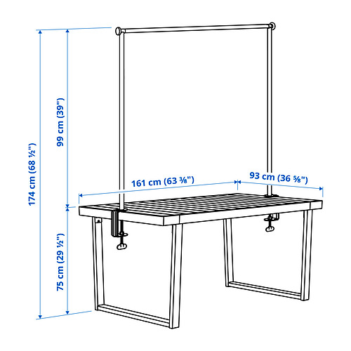 VÄRMANSÖ/HELGEÖ table with decorating rod