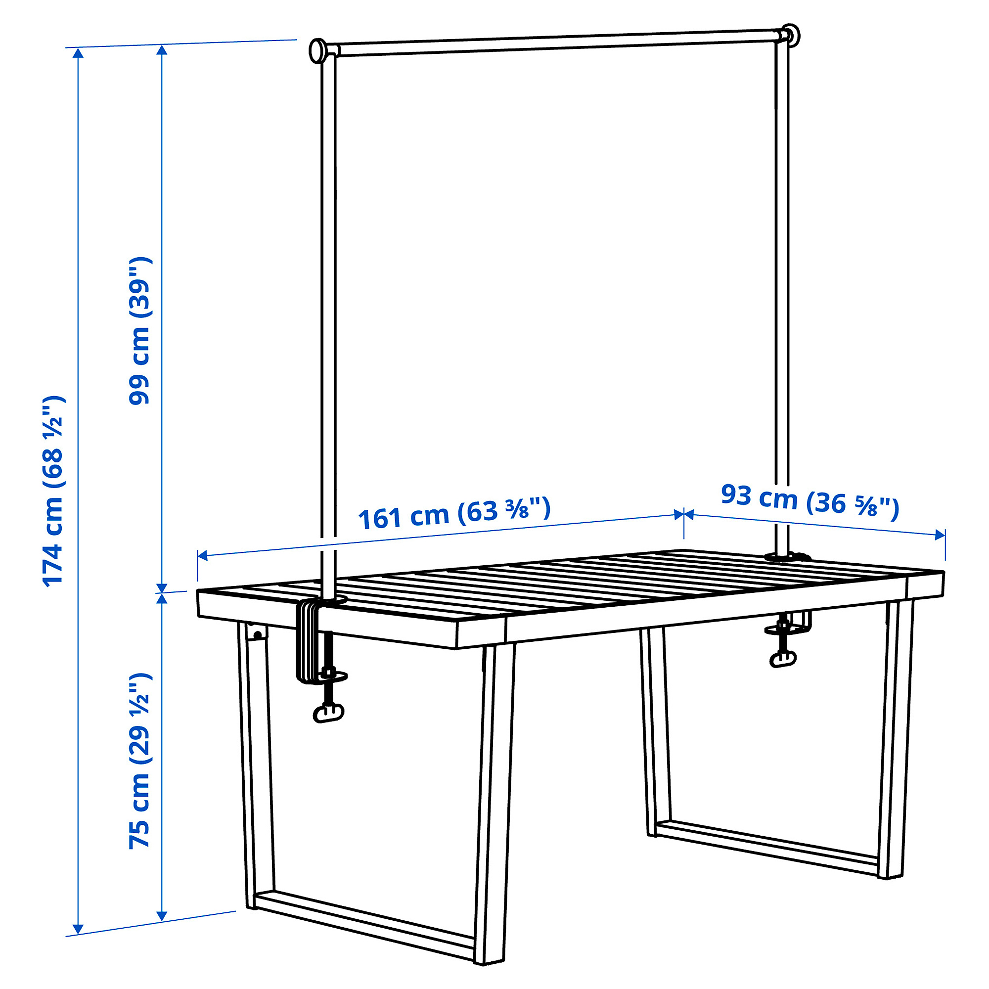 VÄRMANSÖ/HELGEÖ table with decorating rod