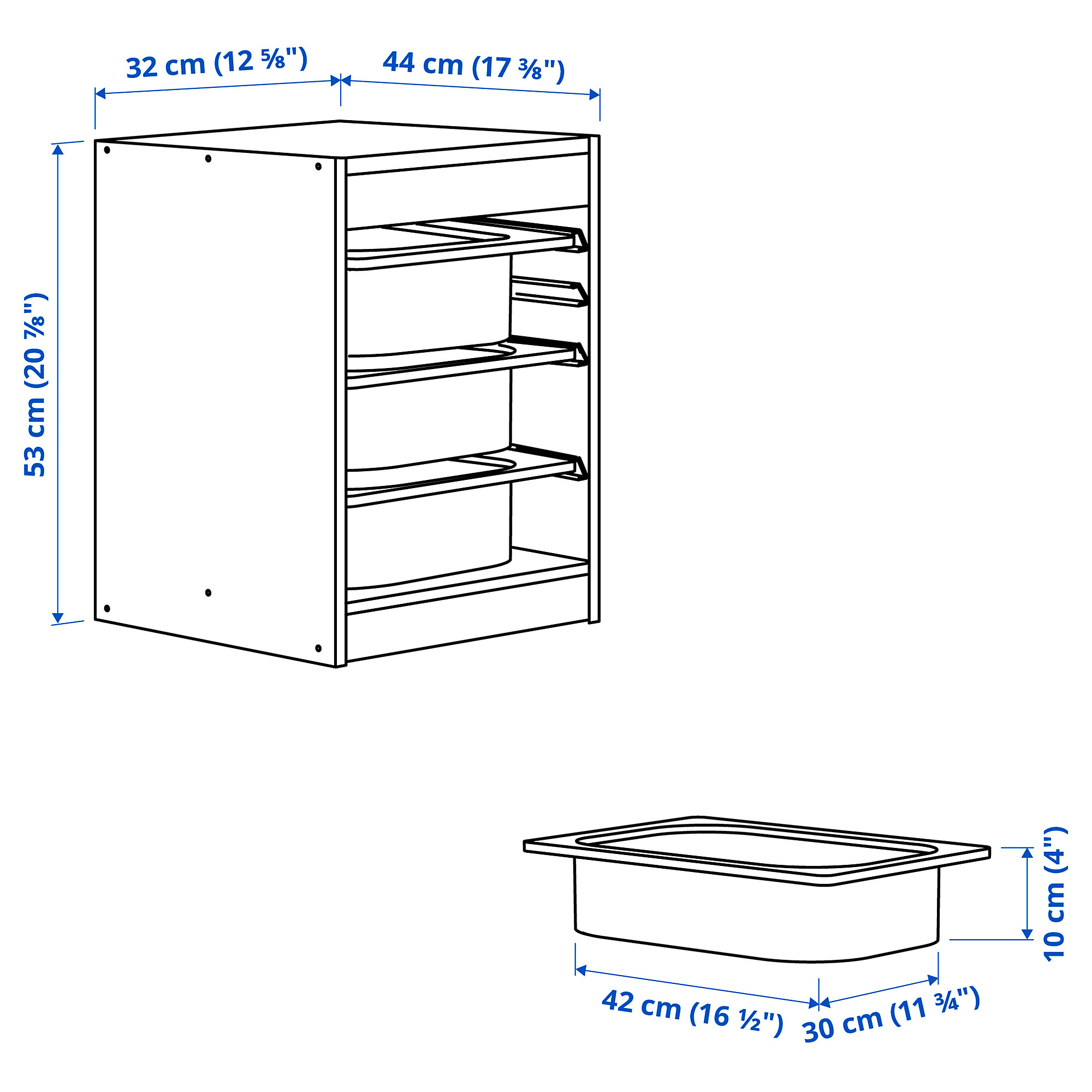 TROFAST storage combination with boxes