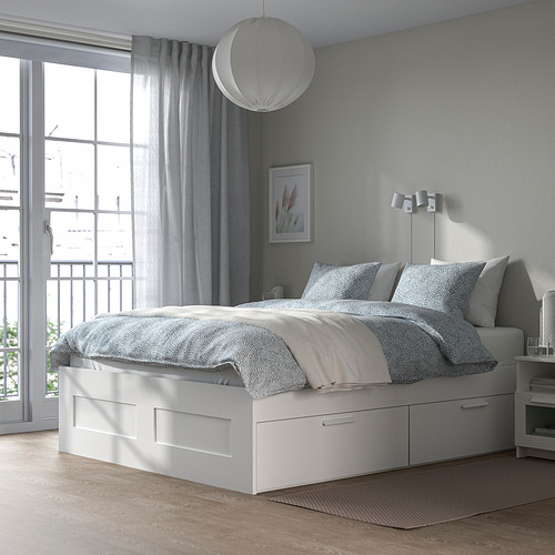 BRIMNES bed frame with storage