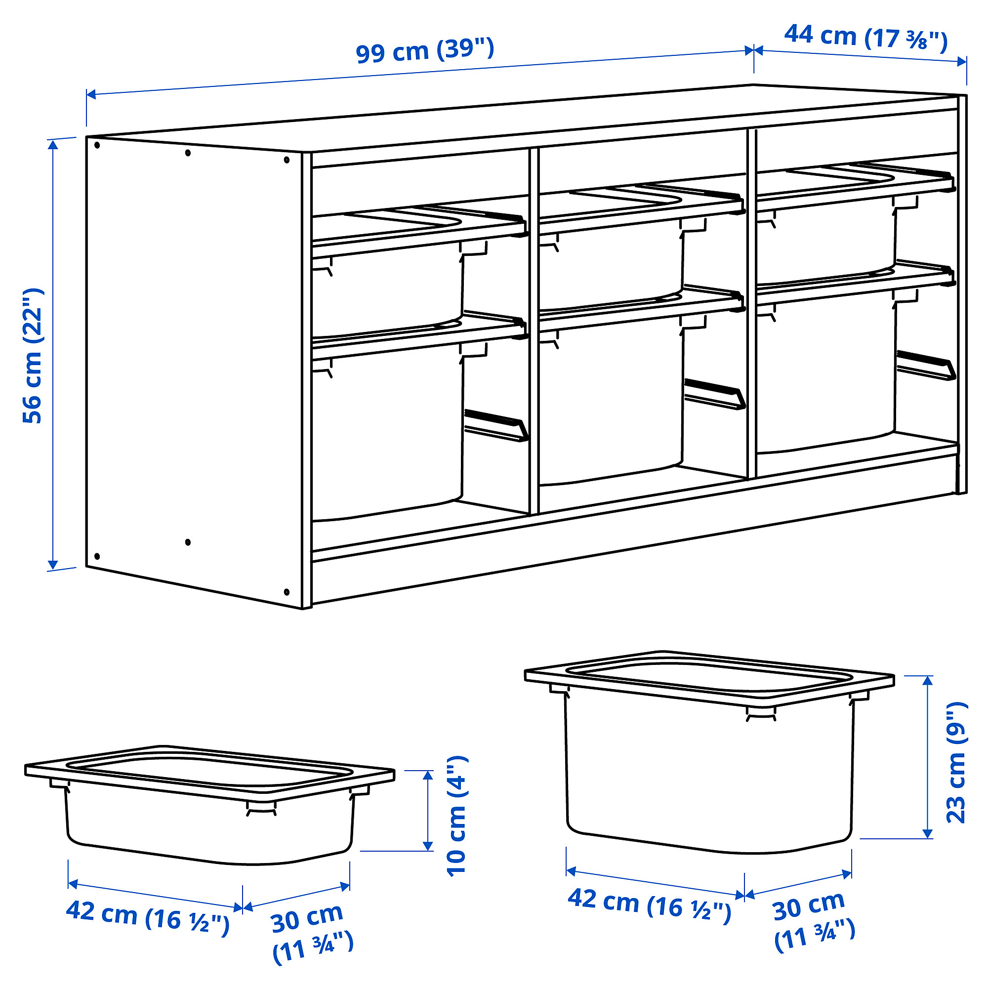 TROFAST storage combination with boxes