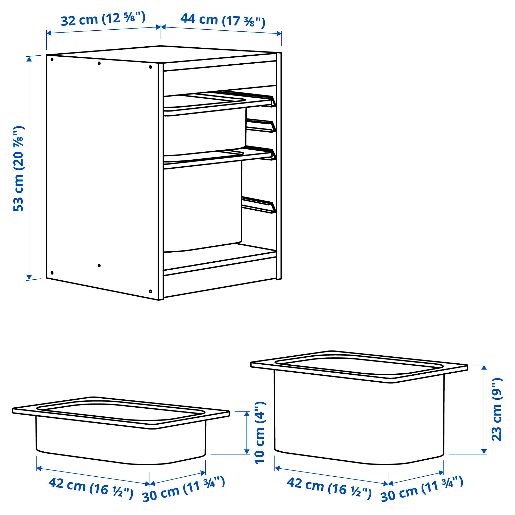 TROFAST storage combination with boxes