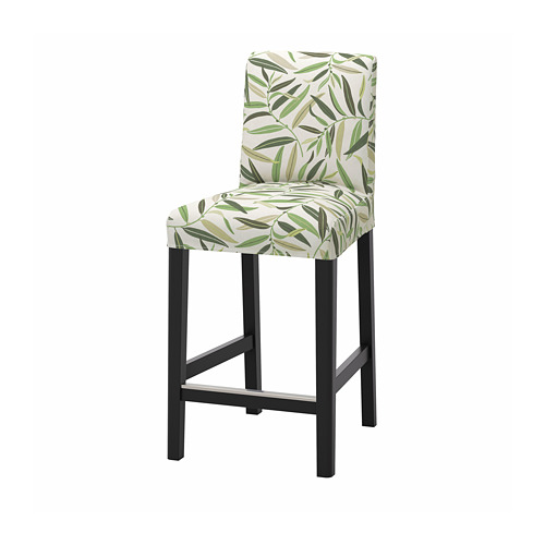 BERGMUND - bar stool with backrest, black/Fågelfors multicolour | IKEA Taiwan Online - PE824595_S4