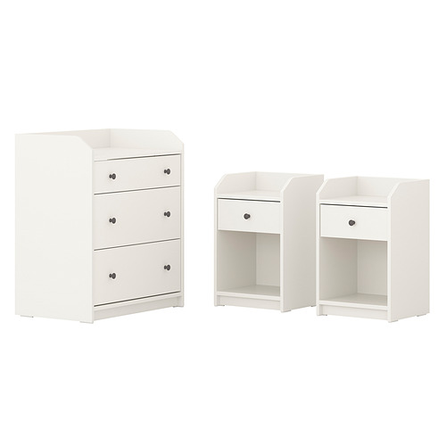 HAUGA bedroom furniture, set of 3