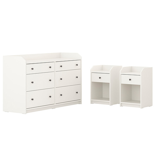 HAUGA - bedroom furniture, set of 3, white | IKEA Taiwan Online - PE866512_S4