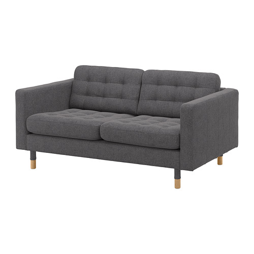 LANDSKRONA - 2-seat sofa, Gunnared dark grey/wood | IKEA Taiwan Online - PE680170_S4