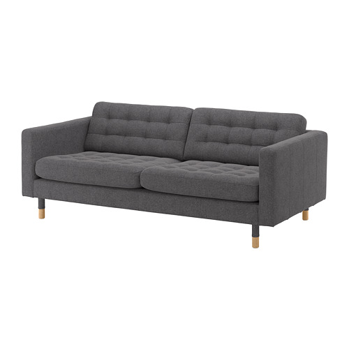 LANDSKRONA - 三人座沙發, Gunnared 深灰色/木材 | IKEA 線上購物 - PE680186_S4