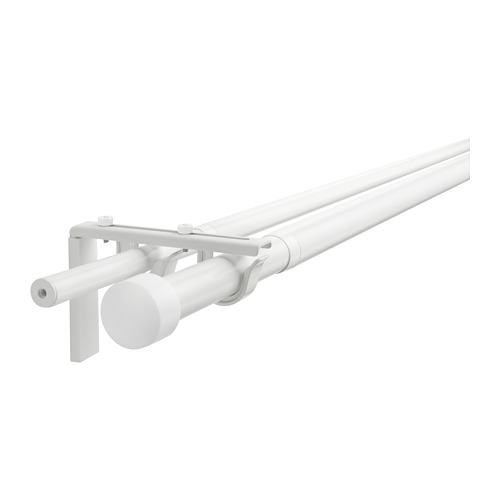 RÄCKA/HUGAD - double curtain rod combination, white,120-210cm | IKEA Taiwan Online - PE680198_S4