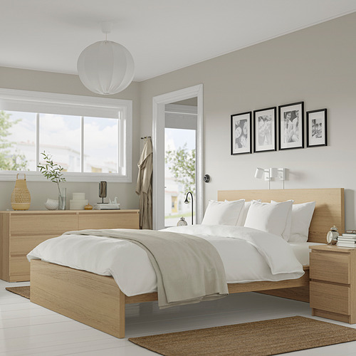 Ikea malm cheap oak bed