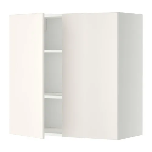 METOD - 壁櫃附層板/2門板, 白色/Veddinge 白色, 80x37x80 公分 | IKEA 線上購物 - PE357357_S4