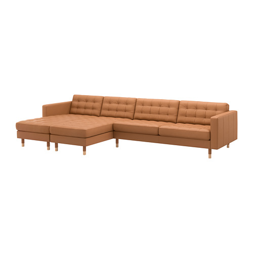 LANDSKRONA - 5-seat sofa, with chaise longues/Grann/Bomstad golden-brown/wood | IKEA Taiwan Online - PE680400_S4