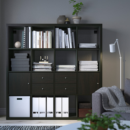 KALLAX shelving unit with 4 inserts