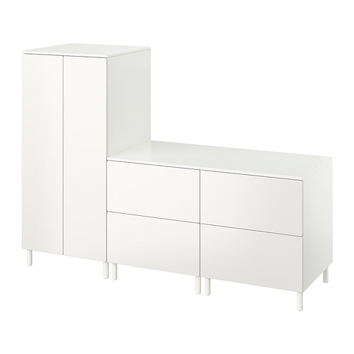 SMÅSTAD/PLATSA - wardrobe, white white/with 2 chest of drawers, 180x57x133 cm | IKEA Taiwan Online - PE867011_S4
