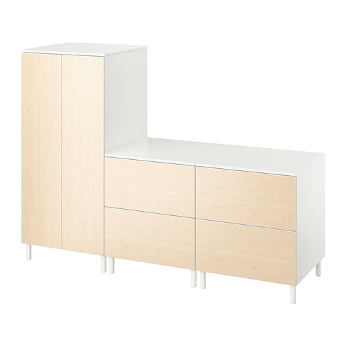 SMÅSTAD/PLATSA - wardrobe, white birch/with 2 chest of drawers, 180x57x133 cm | IKEA Taiwan Online - PE867016_S4