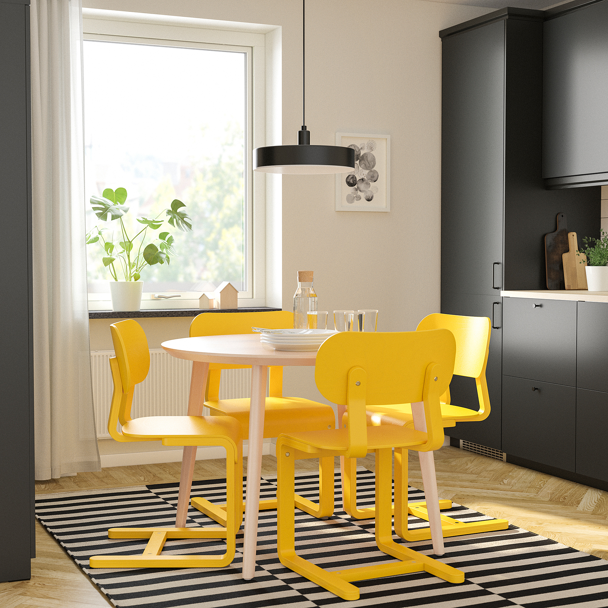 LISABO/LYCKAN table and 4 chairs