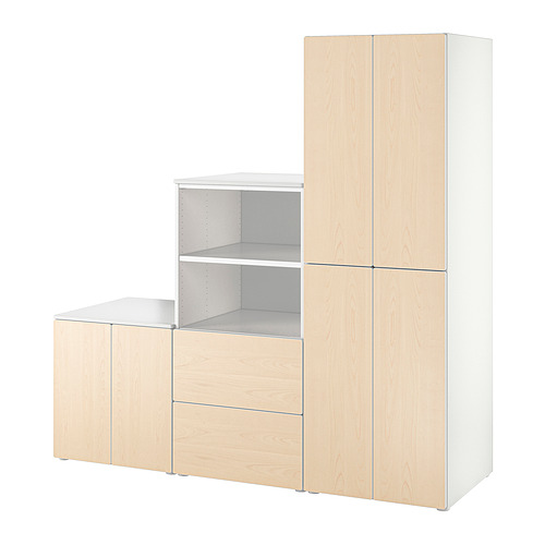 SMÅSTAD/PLATSA - storage combination, white/birch, 180x57x181 cm | IKEA Taiwan Online - PE867042_S4