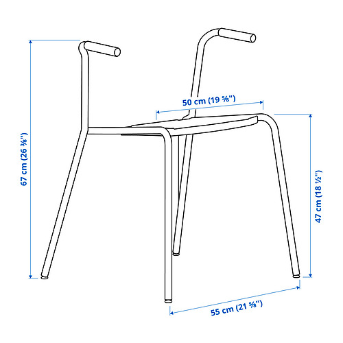 LÄKTARE underframe for chair with armrests