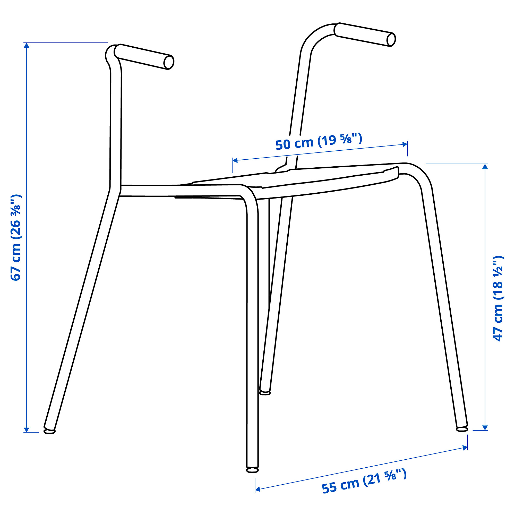 LÄKTARE underframe for chair with armrests