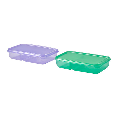 PRUTA - sandwich container with lid, lilac/green, 22x14x5 cm | IKEA Taiwan Online - PE969335_S4