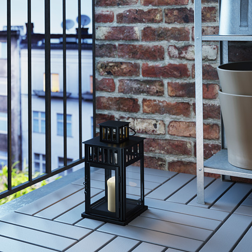 BORRBY - 柱狀蠟燭燭台, 室內/戶外用 黑色 | IKEA 線上購物 - PE586319_S4