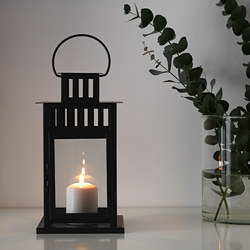 BORRBY - 柱狀蠟燭燭台, 室內/戶外用 白色 | IKEA 線上購物 - PE719245_S3