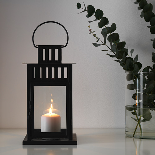 BORRBY - 柱狀蠟燭燭台, 室內/戶外用 黑色 | IKEA 線上購物 - PE586326_S4