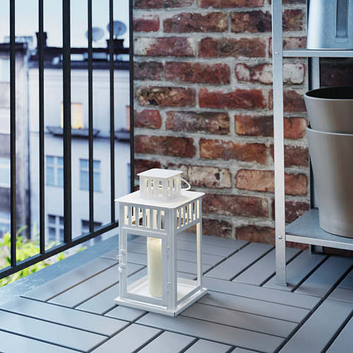 BORRBY - 柱狀蠟燭燭台, 室內/戶外用 白色 | IKEA 線上購物 - PE586290_S4