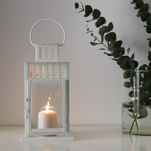 BORRBY - 柱狀蠟燭燭台, 室內/戶外用 白色 | IKEA 線上購物 - PE586327_S4