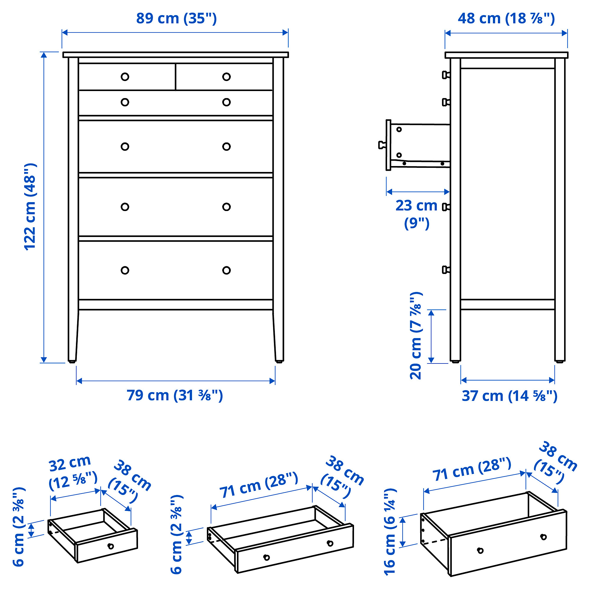 GULLABERG chest of 6 drawers