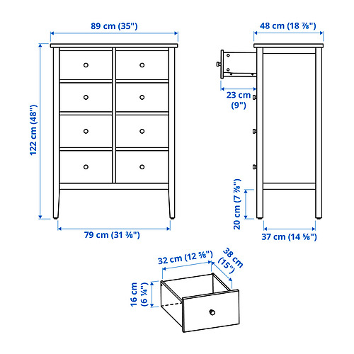 GULLABERG chest of 8 drawers