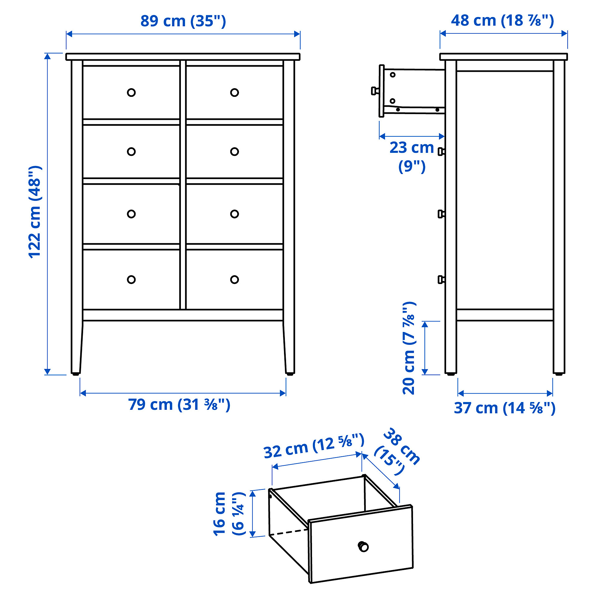 GULLABERG chest of 8 drawers