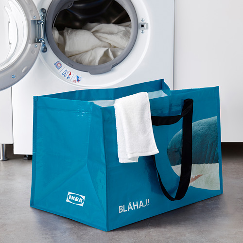 RUMPLING - 環保購物袋, 藍色/鯊魚 | IKEA 線上購物 - PE824988_S4