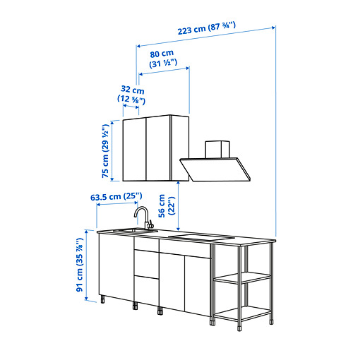 ENHET - 廚房, 白色/橡木紋 | IKEA 線上購物 - PE825014_S4