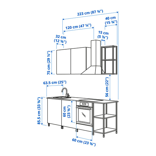 ENHET - kitchen, white/grey frame | IKEA Taiwan Online - PE825015_S4