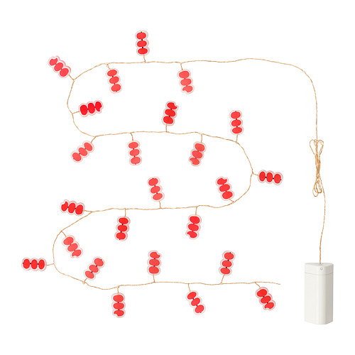 FÖSSTA - LED lighting chain with 24 lights, candied hawthorn/battery-operated red | IKEA Taiwan Online - PE938219_S4