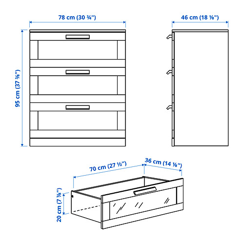 BRIMNES bedroom furniture, set of 2