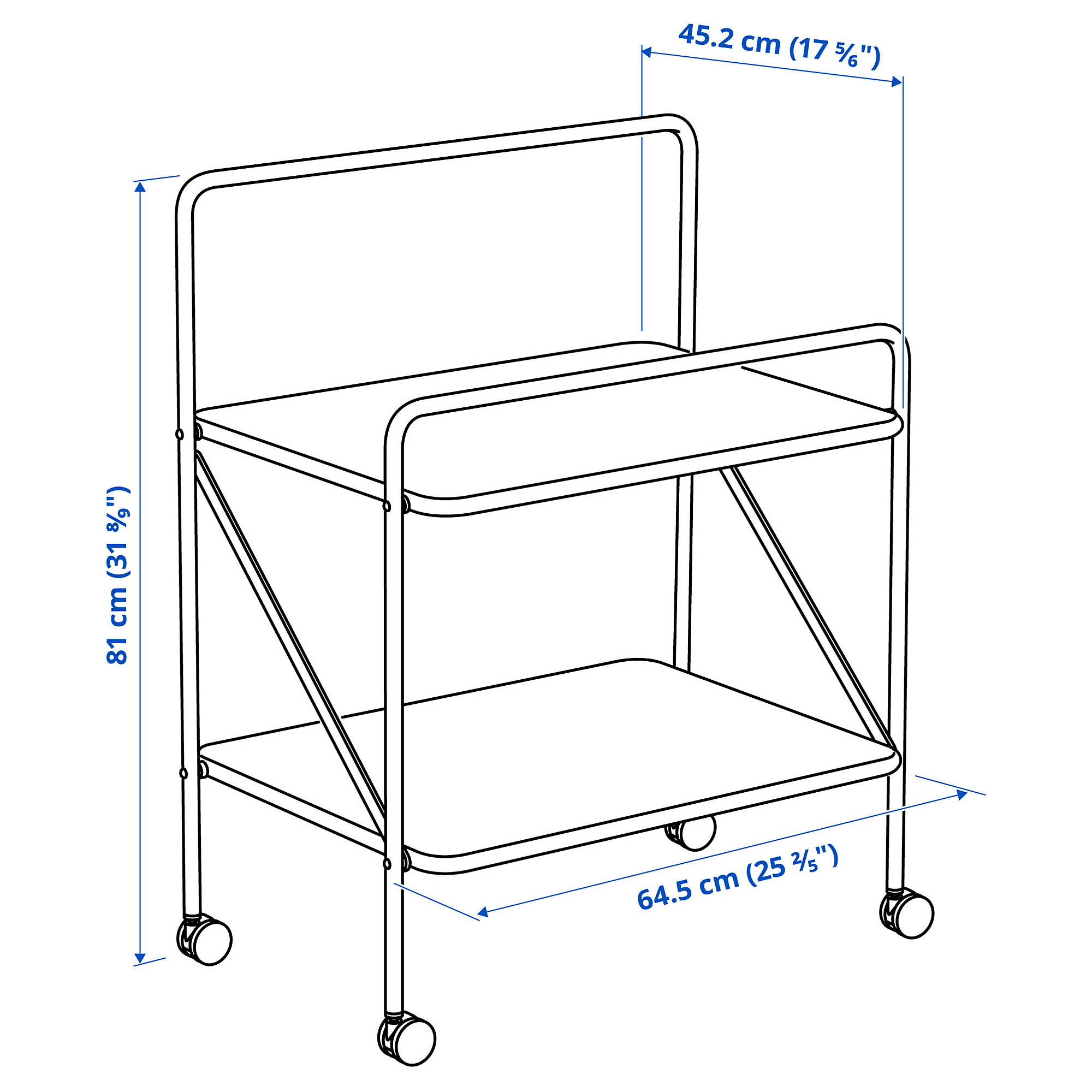 JÄRLÅSA side table on castors