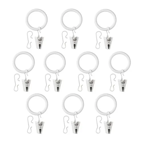 SYRLIG - 窗簾環附夾鉤, 白色, 25 公厘 | IKEA 線上購物 - PE680810_S4