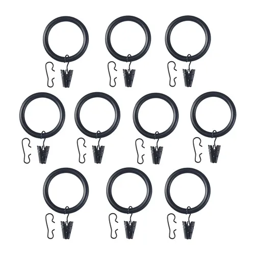 SYRLIG - 窗簾環附夾鉤, 黑色, 38 公厘 | IKEA 線上購物 - PE680812_S4