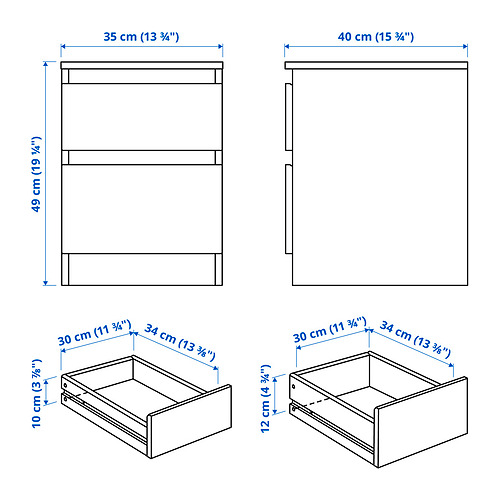 SLATTUM/KULLEN bedroom furniture, set of 4