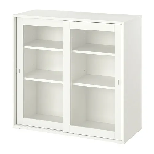 VIHALS - 玻璃滑門櫃, 白色, 95x37x90 公分 | IKEA 線上購物 - PE906388_S4