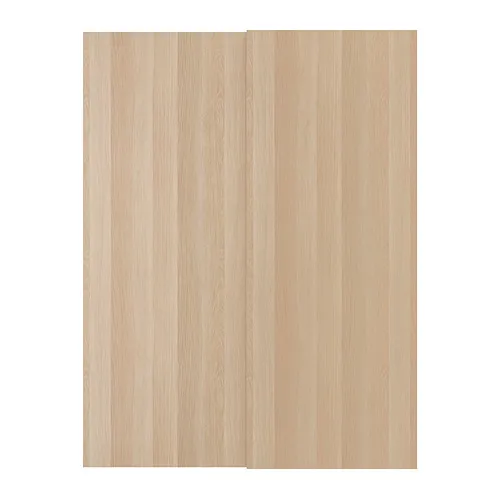 HASVIK - pair of sliding doors, white stained oak effect, 150x201 cm | IKEA Taiwan Online - PE724848_S4