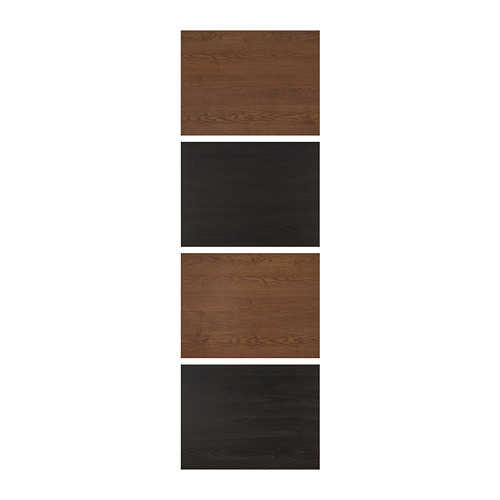 MEHAMN - 4 panels for sliding door frame, black-brown stained ash effect/brown stained ash effect | IKEA Taiwan Online - PE724939_S4