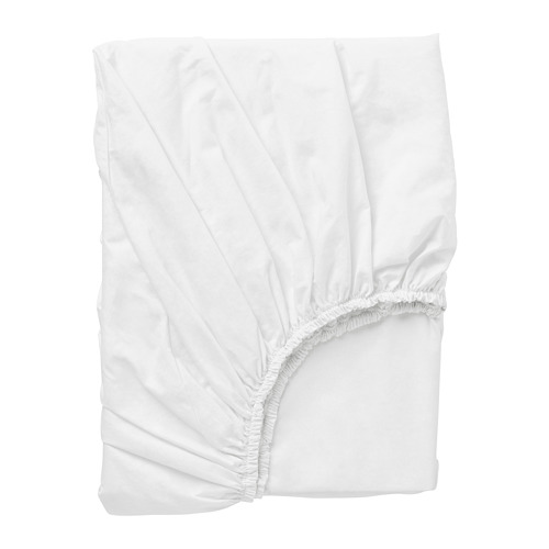 DVALA - fitted sheet, white, 150x200 cm | IKEA Taiwan Online - PE681026_S4