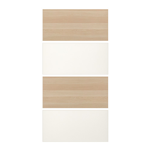 MEHAMN - 4 panels for sliding door frame, white stained oak effect/white, 100x201 cm | IKEA Taiwan Online - PE724946_S4